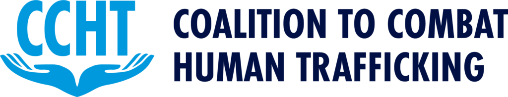 The logo for the national coalition to combat human trafficking focuses on raising awareness and providing support to victims. The logo for the national coalition to combat human trafficking focuses on raising awareness and providing support to victims.